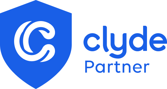 clyde partner badge blue