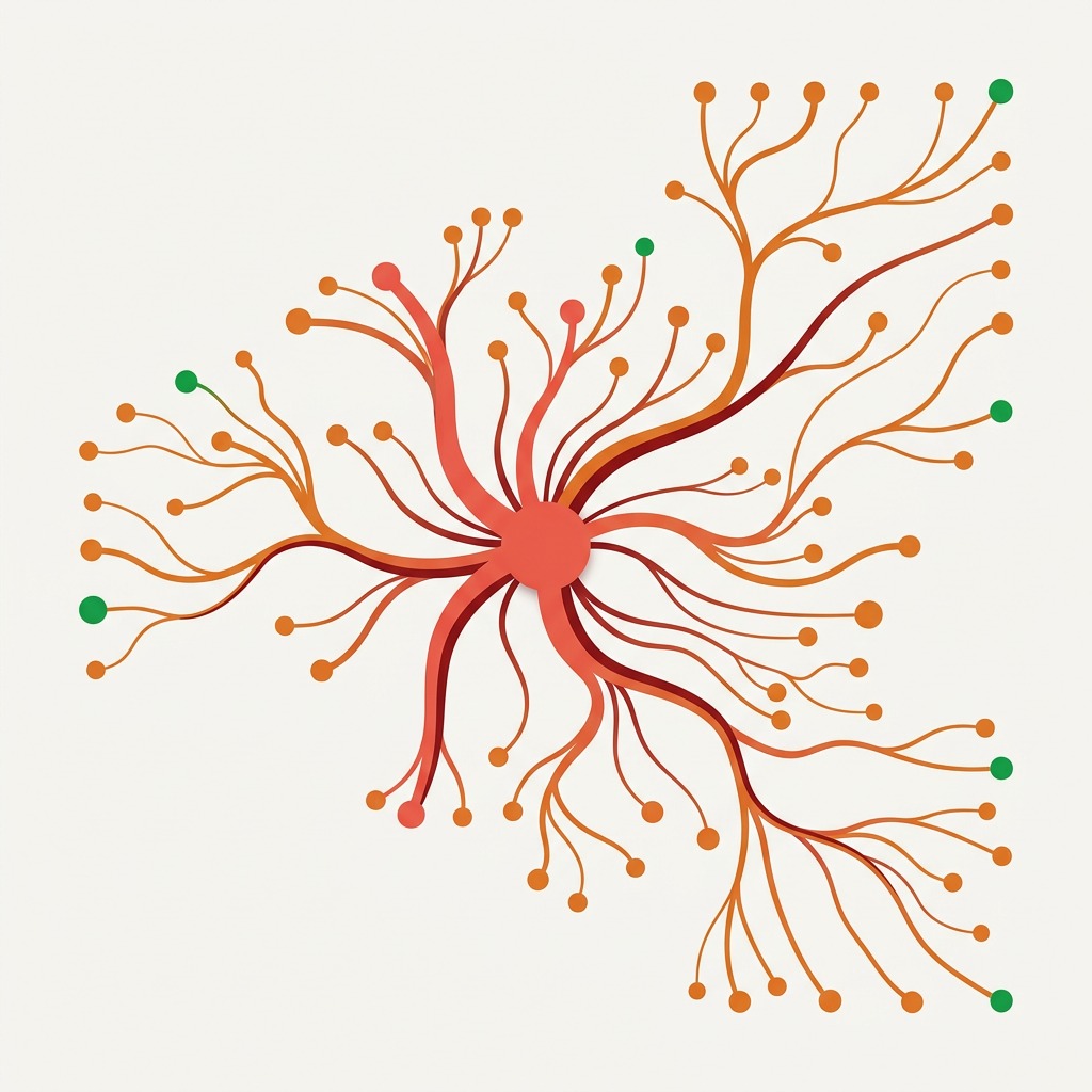 Abstract network distribution pattern representing social media content strategy services